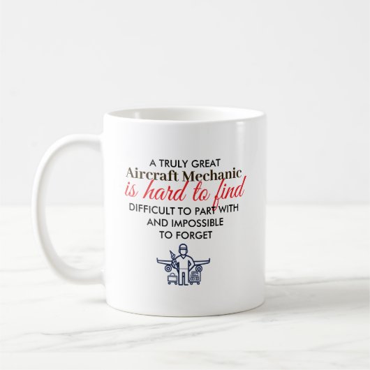 Great Aircraft Mechanic Personalized Name Gift コーヒーマグカップ (左)