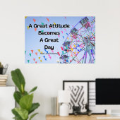 "Great Attitude" Positive Quotation  ポスター (ホームオフィス)