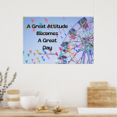 "Great Attitude" Positive Quotation  ポスター (キッチン)
