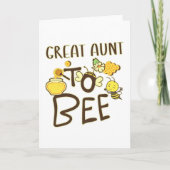 Great Aunt To Bee Pregnancy Announcement Pregnant カード (正面)