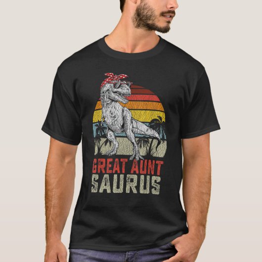 Great Auntsaurus Rex Dinosaur Great Aunt Saurus Fa Tシャツ (正面)