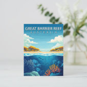 Great Barrier Reef Australia Coral Sea Travel ポストカード (スタンド正面)