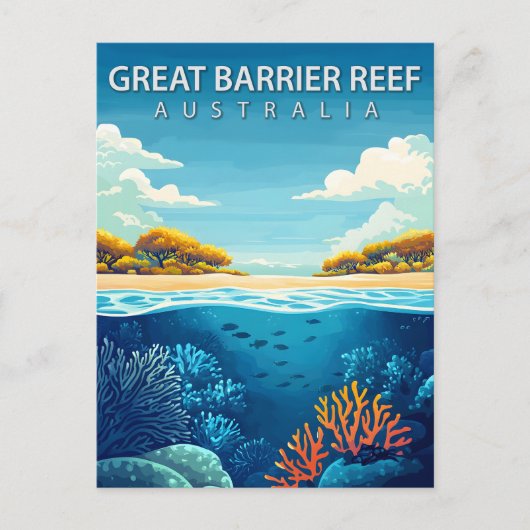 Great Barrier Reef Australia Travel ポストカード (正面)