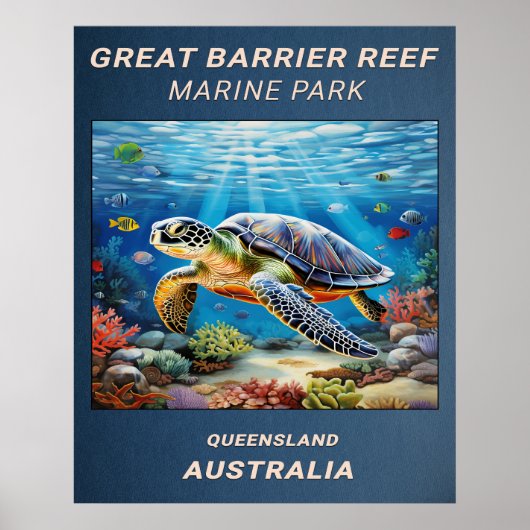 Great Barrier Reef Sea Turtle ポスター (正面)