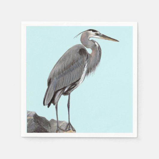 Great Blue Heron スタンダードカクテルナプキン (正面)
