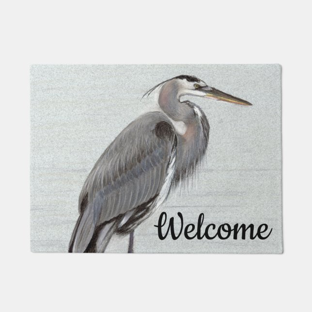 Great Blue Heron ドアマット (正面)
