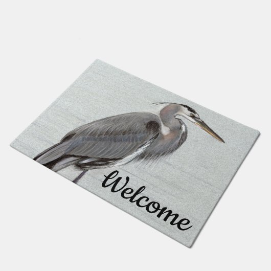 Great Blue Heron ドアマット (アングル)