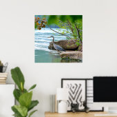 Great Blue Heron ポスター (ホームオフィス)