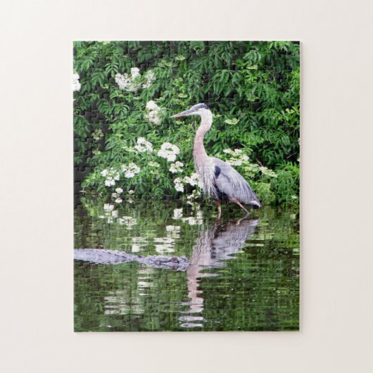 Great Blue Heron and Alligator Puzzle ジグソーパズル (縦)