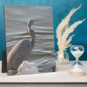 Great Blue Heron by the Water フォトプラーク (側面)