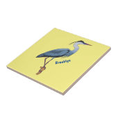 Great blue heron cartoon illustration タイル (側面)
