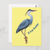 Great blue heron cartoon illustration  ポストカード (正面/裏面)
