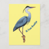 Great blue heron cartoon illustration  ポストカード (正面)