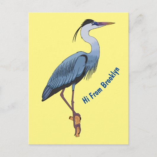 Great blue heron cartoon illustration  ポストカード (正面)