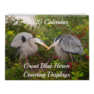 Great Blue Heron Courting Displays Calendar カレンダー
