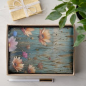 Great blue Heron & Egret flowers in water 薄葉紙 (ギフト)