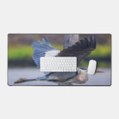 Great Blue Heron Flight Wildlife Bird Photography デスクマット (キーボード&マウス)