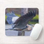 Great Blue Heron Flight Wildlife Bird Photography マウスパッド (マウス)