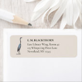 Great Blue Heron Hand-Drawn Victorian Address ラベル (インサイチュ)