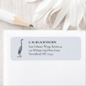Great Blue Heron Hand-Drawn Victorian Address ラベル (インサイチュ)
