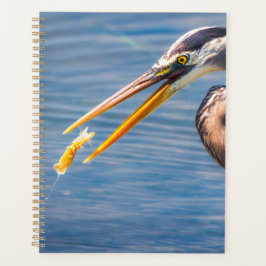 Great Blue Heron Hunting Prey Wildlife Art Print プランナー手帳