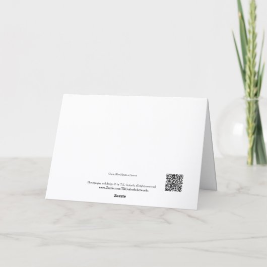 Great Blue Heron on Rustic Dock at Sunset シーズンカード (裏面)