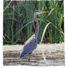 Great Blue Heron Shower Curtain シャワーカーテン