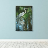 "Great Blue Heron" Stretched Canvas Print キャンバスプリント (インサイチュ (ウッドフロア))