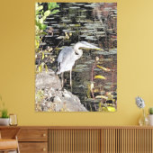 Great Blue Heron Stretched Canvas Print キャンバスプリント (インサイチュ (リビング))