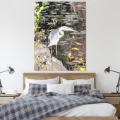 Great Blue Heron Stretched Canvas Print キャンバスプリント (インサイチュ (寝室))