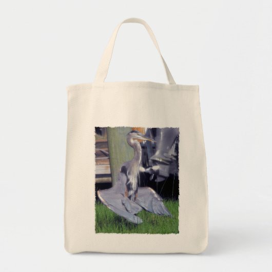 Great Blue Heron sunbathing Tote Bag トートバッグ (正面)