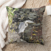 Great Blue Heron Throw Pillow クッション (ブランケット)