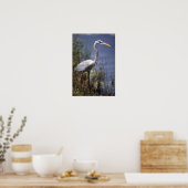 Great Blue Heron water bird ポスター (キッチン)