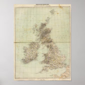 Great Britain Atlas Map ポスター (正面)