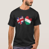 Great Britain Hungary Heart UK Flag Hungarian Flag Tシャツ (正面)