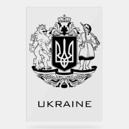 Great Coat of Arms of Ukraine Monochrome Fine Art アクリルサイン