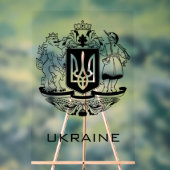 Great Coat of Arms of Ukraine Monochrome Fine Art アクリルサイン (ニュートラル)