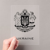 Great Coat of Arms of Ukraine Monochrome Fine Art アクリル招待状 (インサイチュ (ポータブル))
