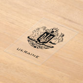 Great Coat of Arms of Ukraine Monochrome Fine Art アクリル招待状 (レイダウン)