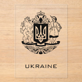 Great Coat of Arms of Ukraine Monochrome Fine Art アクリル招待状