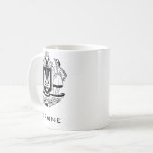 Great Coat of Arms of Ukraine Monochrome Fine Art コーヒーマグカップ (正面左)