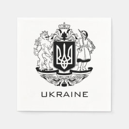Great Coat of Arms of Ukraine Monochrome Fine Art スタンダードカクテルナプキン