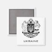 Great Coat of Arms of Ukraine Monochrome Fine Art マグネット (正面/裏面)