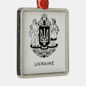 Great Coat of Arms of Ukraine Monochrome Fine Art メタルオーナメント (右)