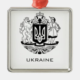 Great Coat of Arms of Ukraine Monochrome Fine Art メタルオーナメント