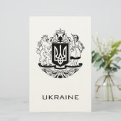 Great Coat of Arms of Ukraine Monochrome Fine Art 便箋 (スタンド正面)