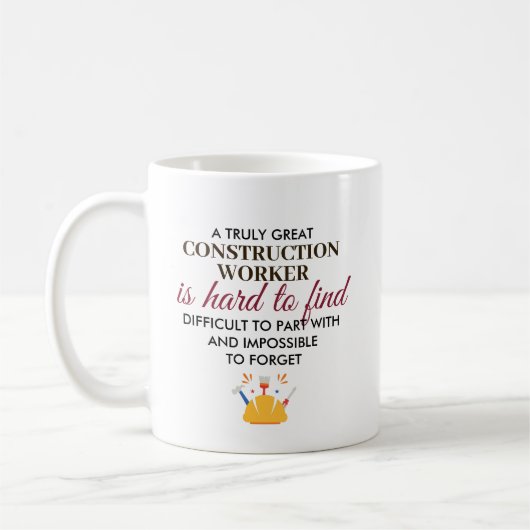 Great Construction Worker Personalized Name Gift コーヒーマグカップ (左)