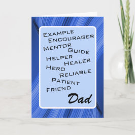 Great Dad's List of Qualities - my Dad カード