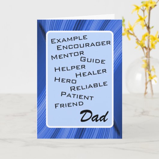 Great Dad's List of Qualities - my Dad カード (黄色い花)