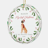 Great Daneという名前の私の初めてのクリスマス セラミックオーナメント (左)